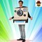 Retro Instant Camera Adult Costume Square Tunic for Halloween and Parties